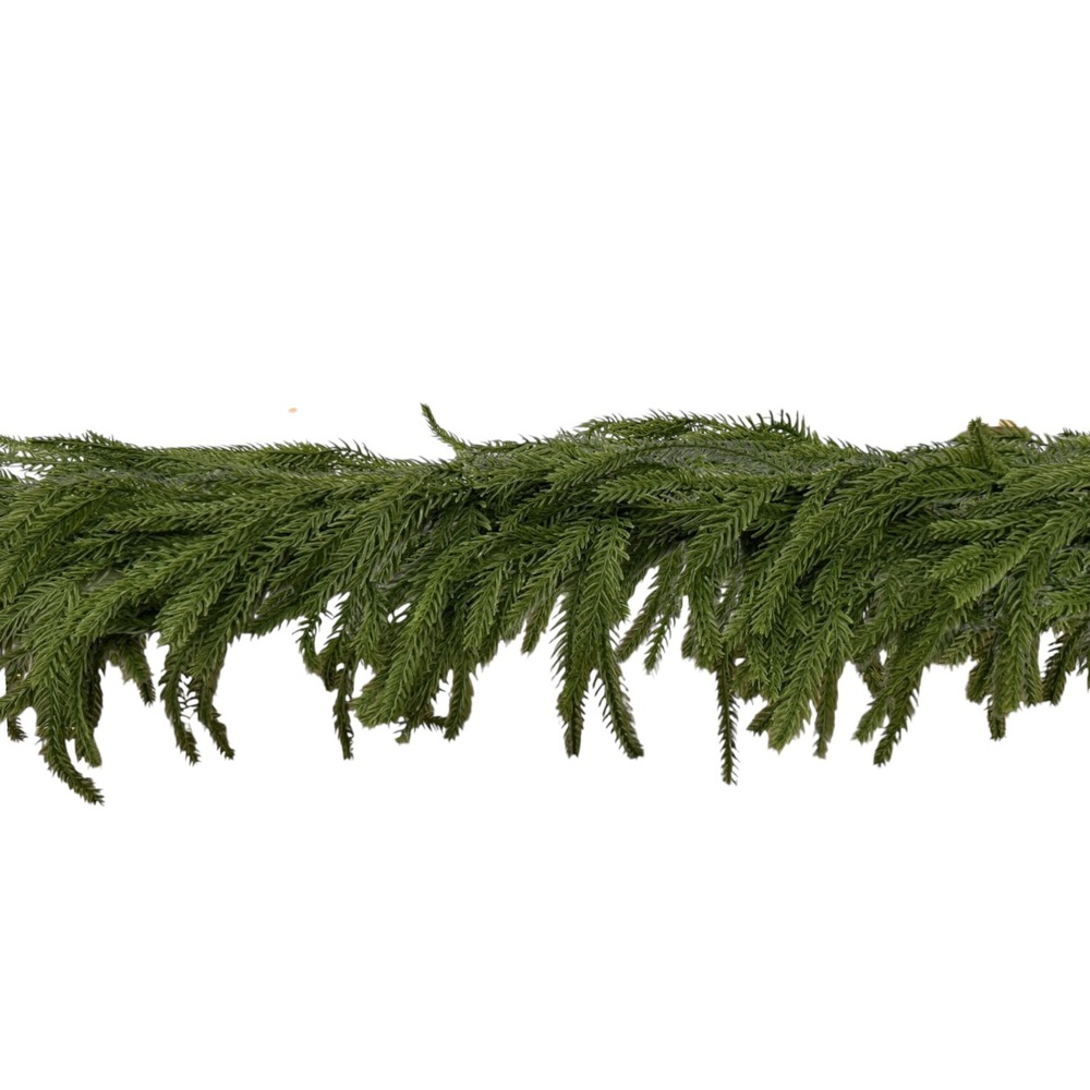Christmas Norfolk Pine Garland Artificial 9ft Real Touch Mantle Decor NEW - Picture 5 of 6